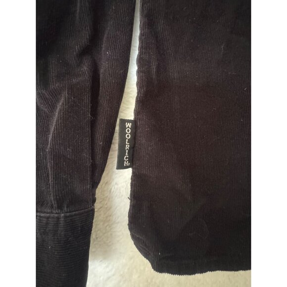 Woolrich Button Front Shirt Micro Corduroy Shirt Princess Seam Black Womens Size - Picture 7 of 8